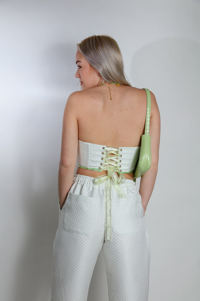 GREEN DOTTED GEORGIA PANTS